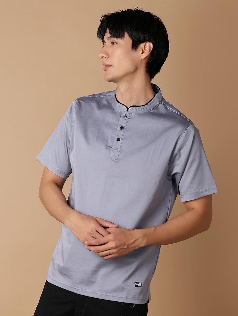 blue solid casual shirt - 21311036 -  Standard Image - 1