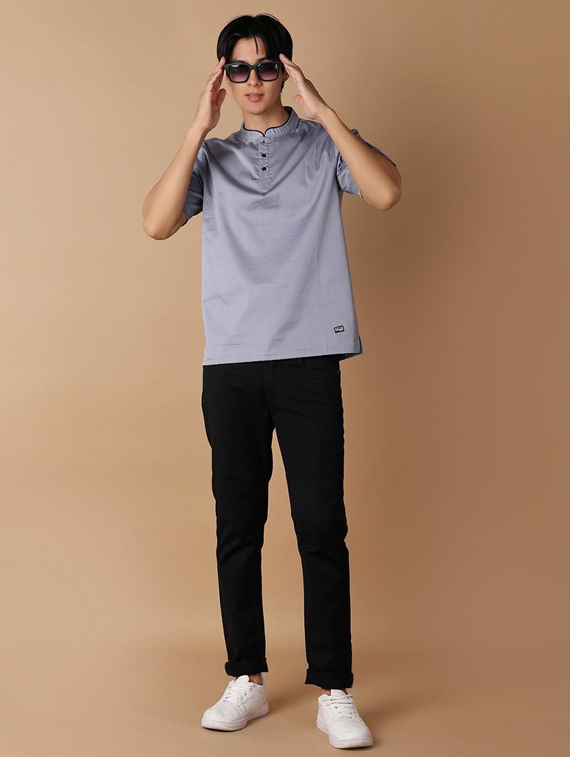 blue solid casual shirt - 21311036 - Standard Image - 4