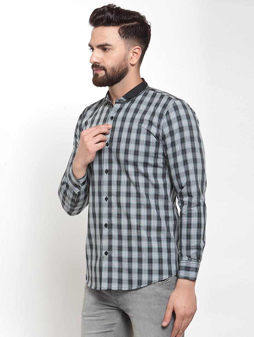 men long sleeved checkered casual shirt - 21311200 - Standard Image - 1