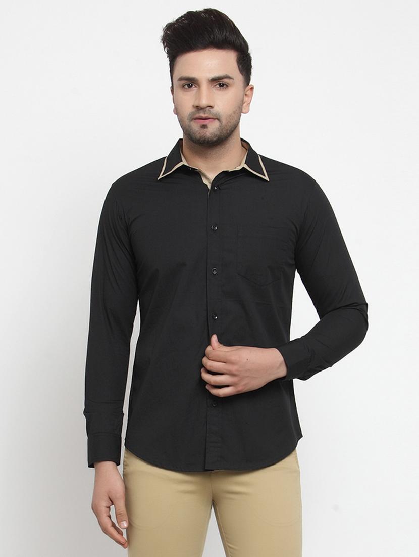 men solid collared long sleeves casual shirt - 21311211 - Zoom Image - 0