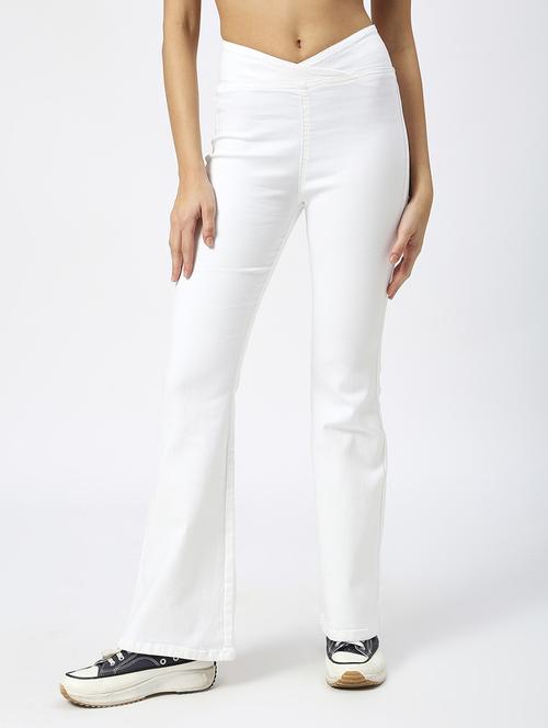 women solid mid rise bootcut jegging - 21311665 -  Standard Image - 0