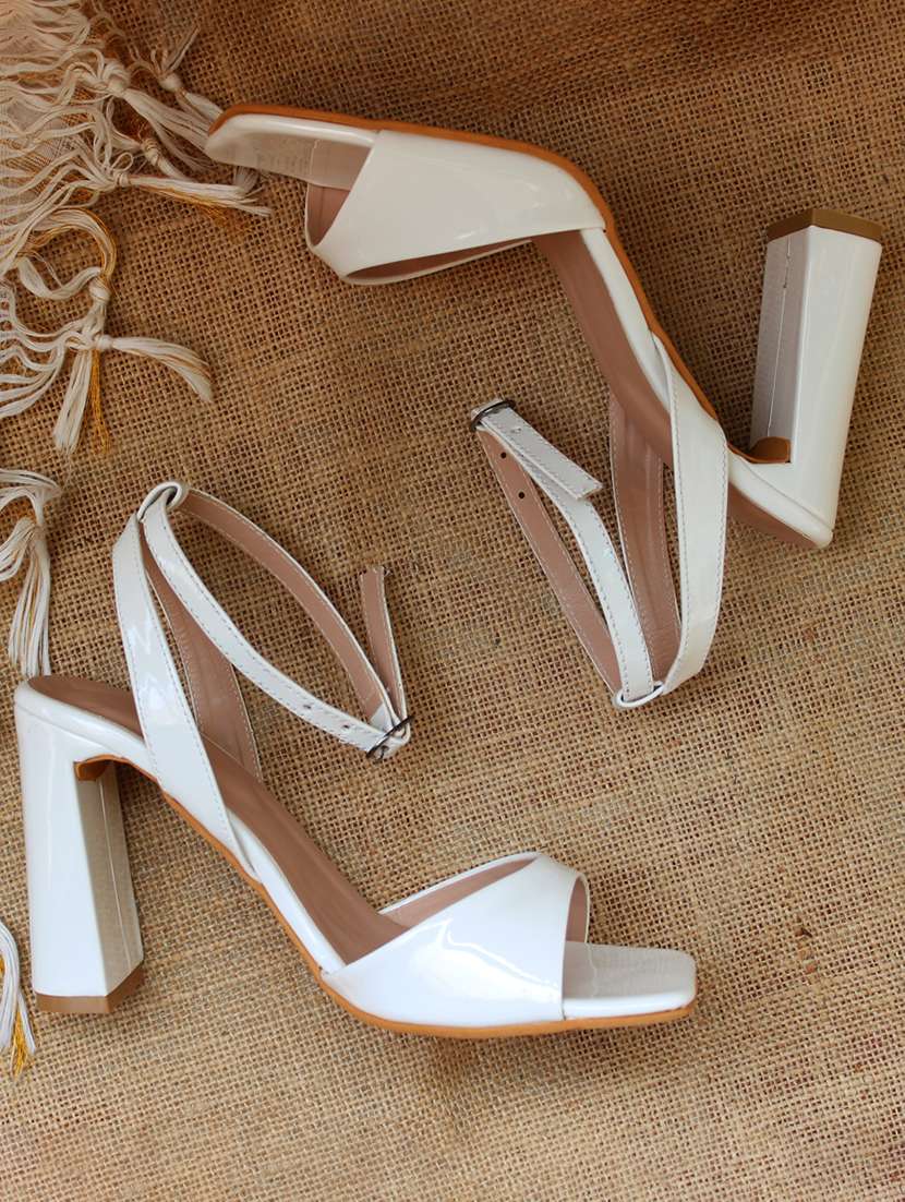 white ankle strap sandals