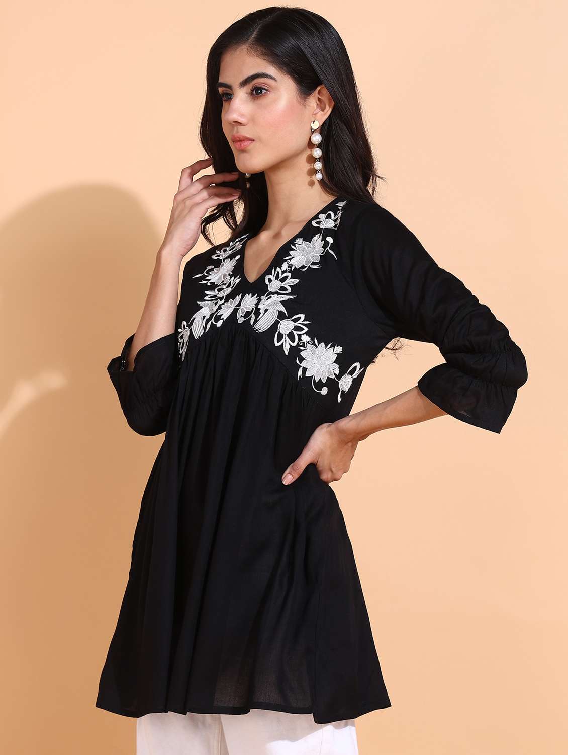 women black rayon regular top - 21311949 -  Standard Image - 1