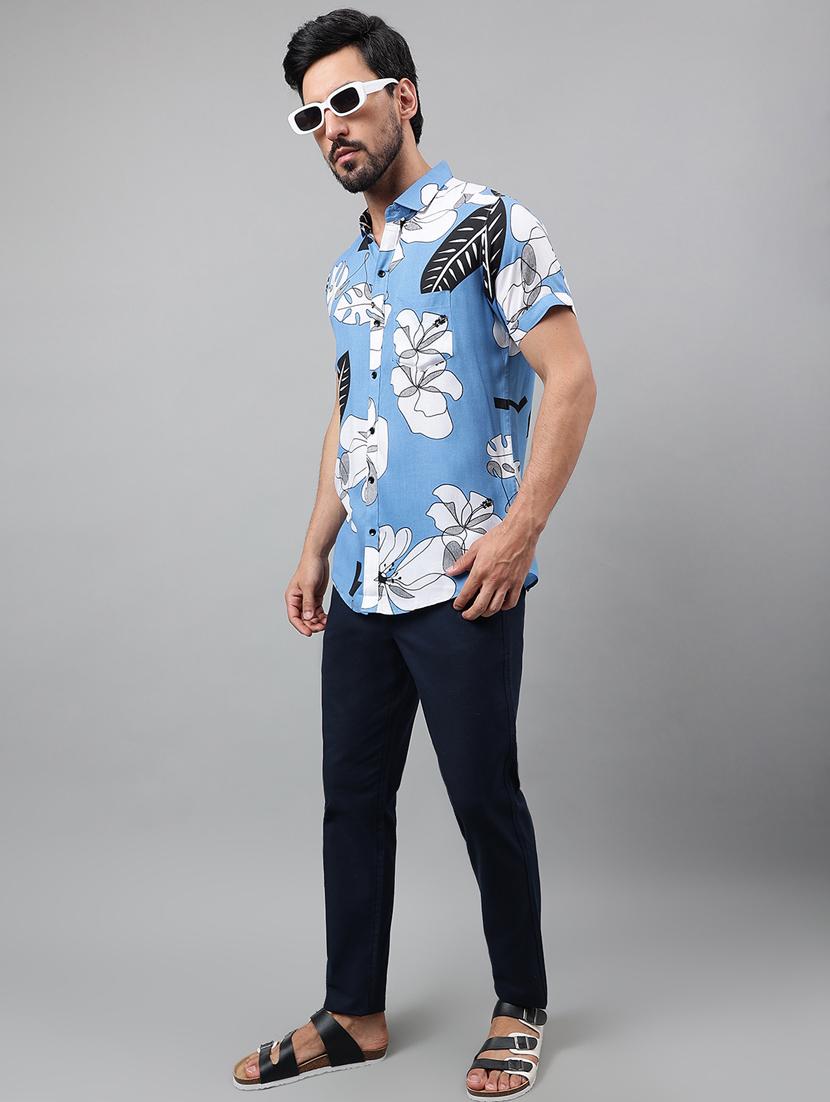 men short sleeved floral printed casual shirt - 21311961 - Standard Image - 4