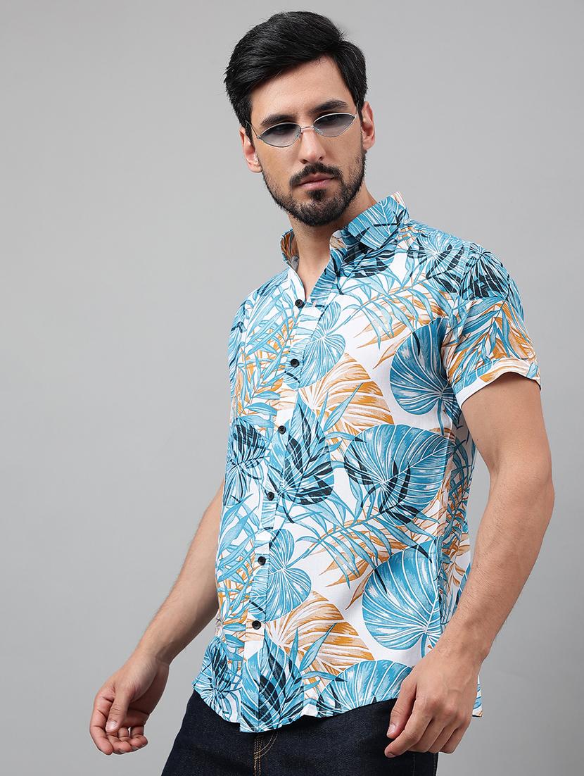 men short sleeved printed casual shirt - 21311969 - Standard Image - 1
