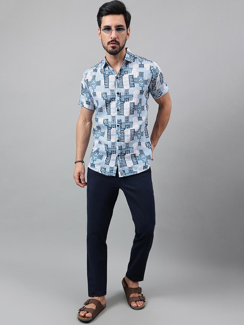 men short sleeved printed casual shirt - 21311988 - Standard Image - 4