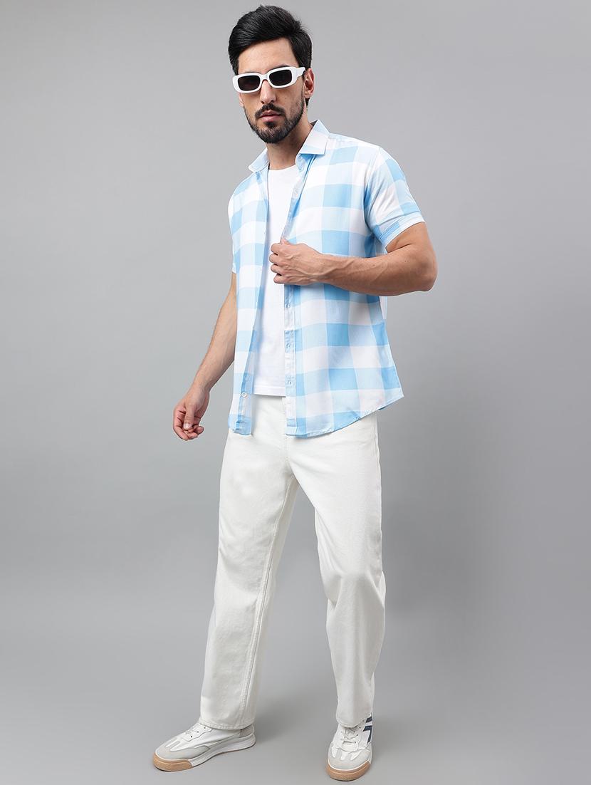 men short sleeved checkered casual shirt - 21312002 - Standard Image - 4