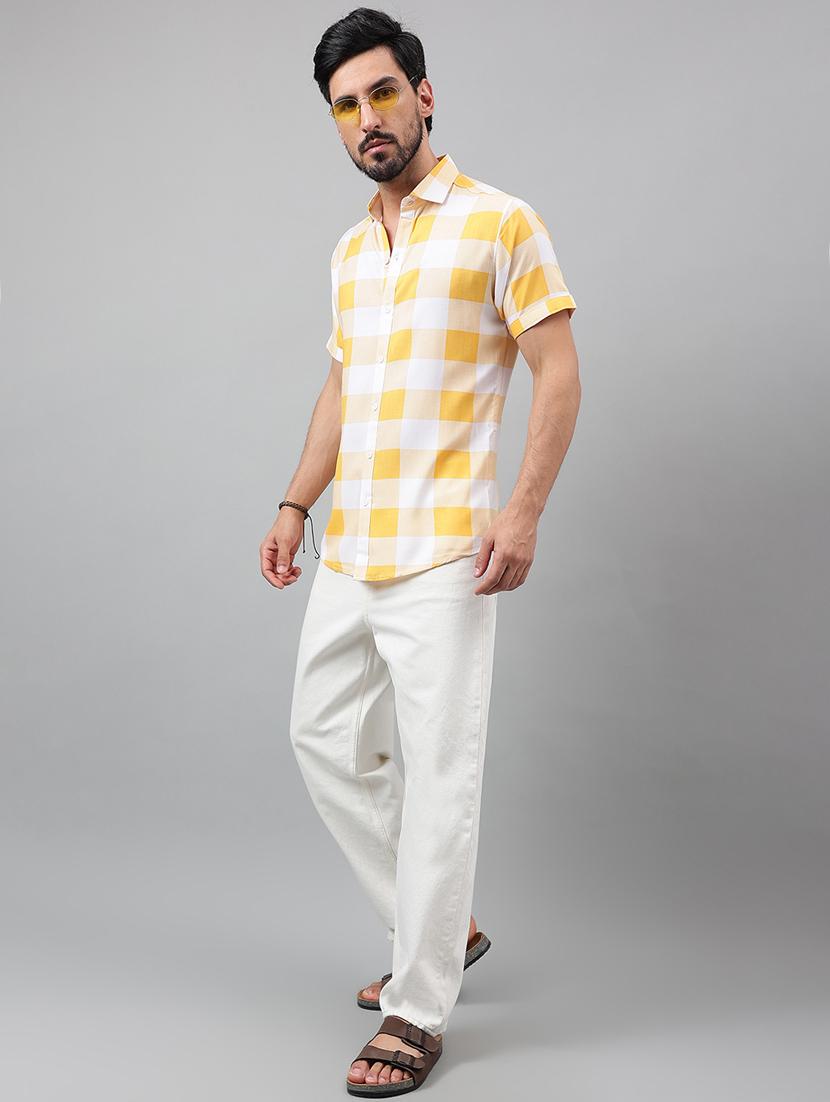 men short sleeved checkered casual shirt - 21312005 - Standard Image - 4