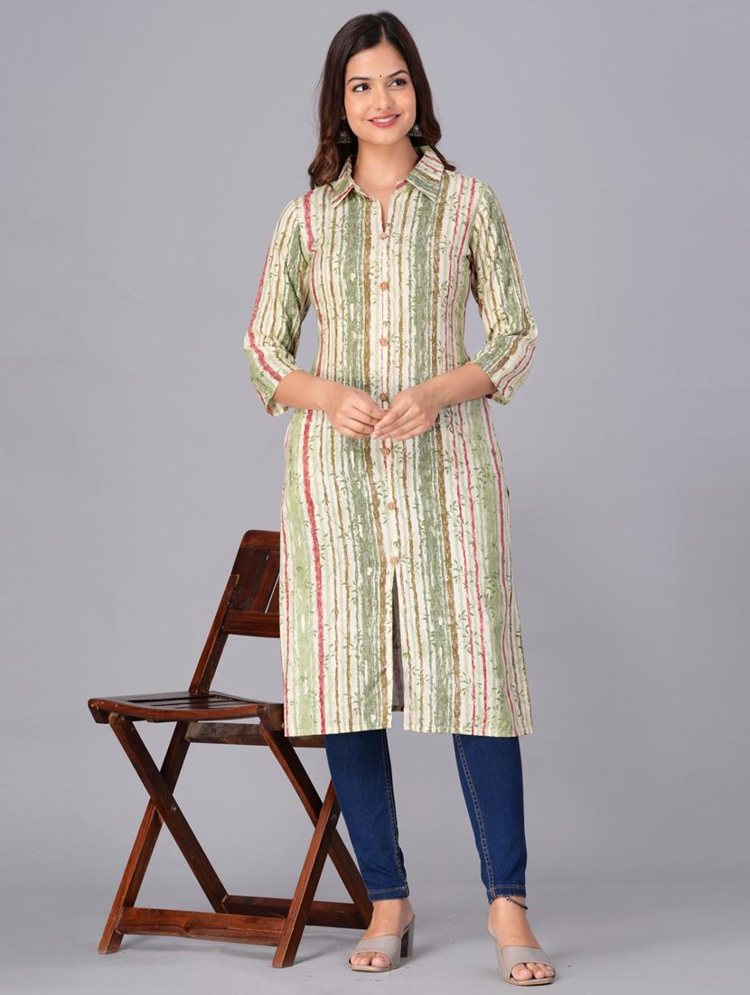 women three quarter sleeve straight kurta - 21313600 - Zoom Image - 0
