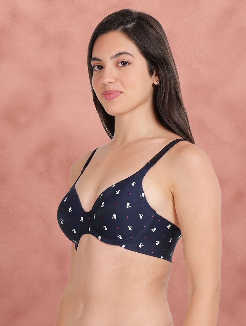 Blue Printed T Shirt Bra