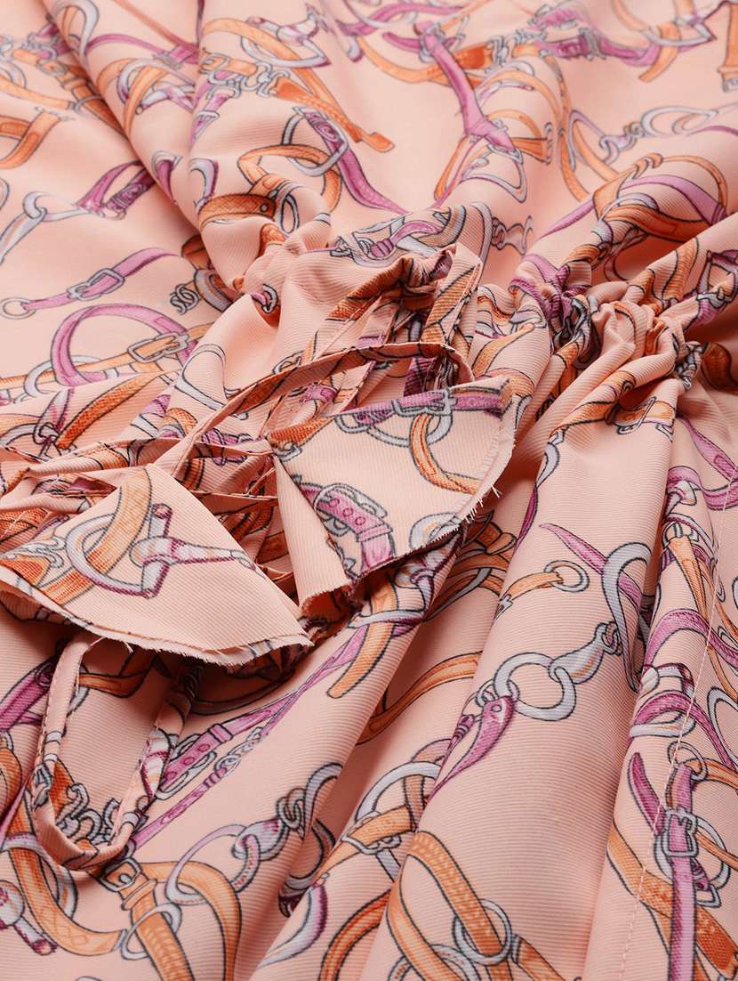 women peach poly crepe kaftan dress - 21313876 -  Standard Image - 4