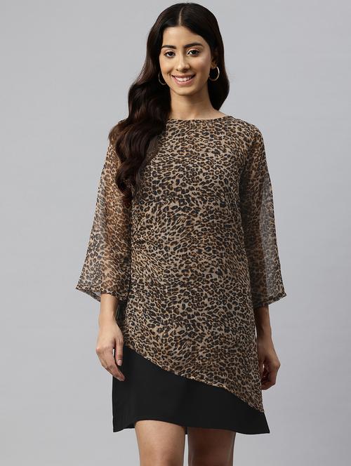 women animal print a-line dress - 21313905 -  Standard Image - 0