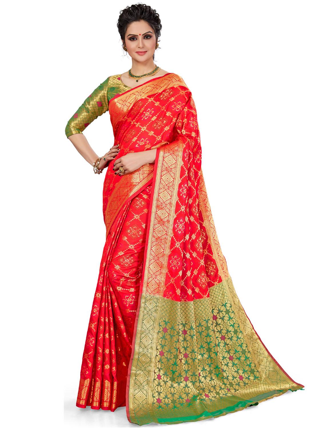 women self design banarasi saree with blouse - 21317346 - Zoom Image - 0