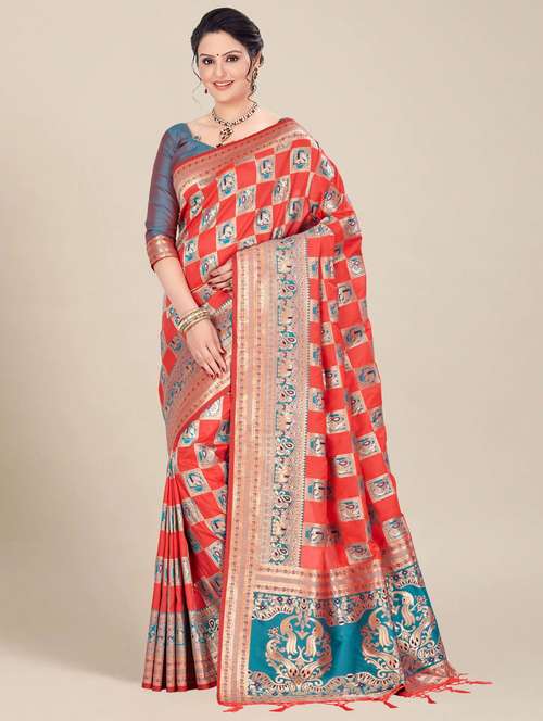 women self design banarasi saree with blouse - 21317361 - Standard Image - 0