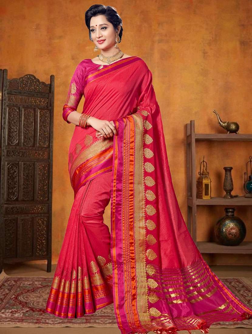 women self design kanjivaram saree with blouse - 21317385 - Zoom Image - 0