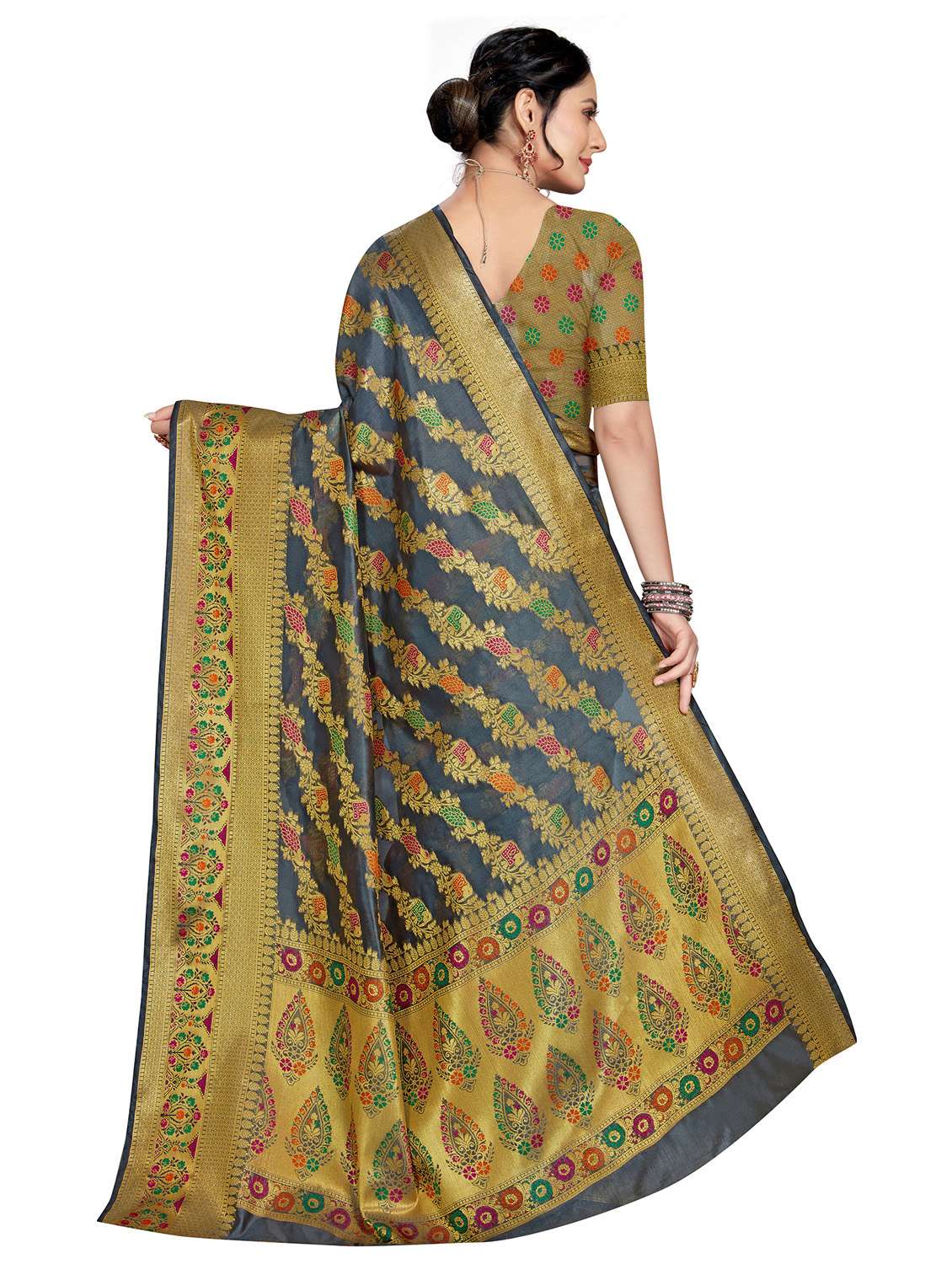self design kanjivaram saree with blouse - 21317440 -  Standard Image - 1