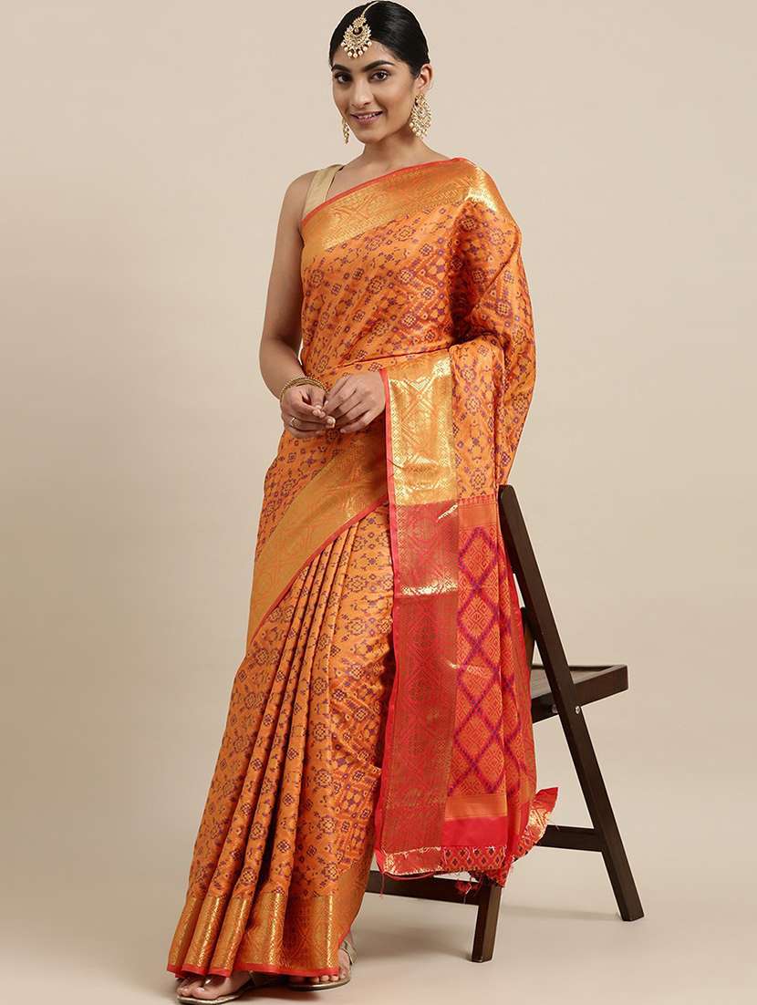 women self design patola saree with blouse