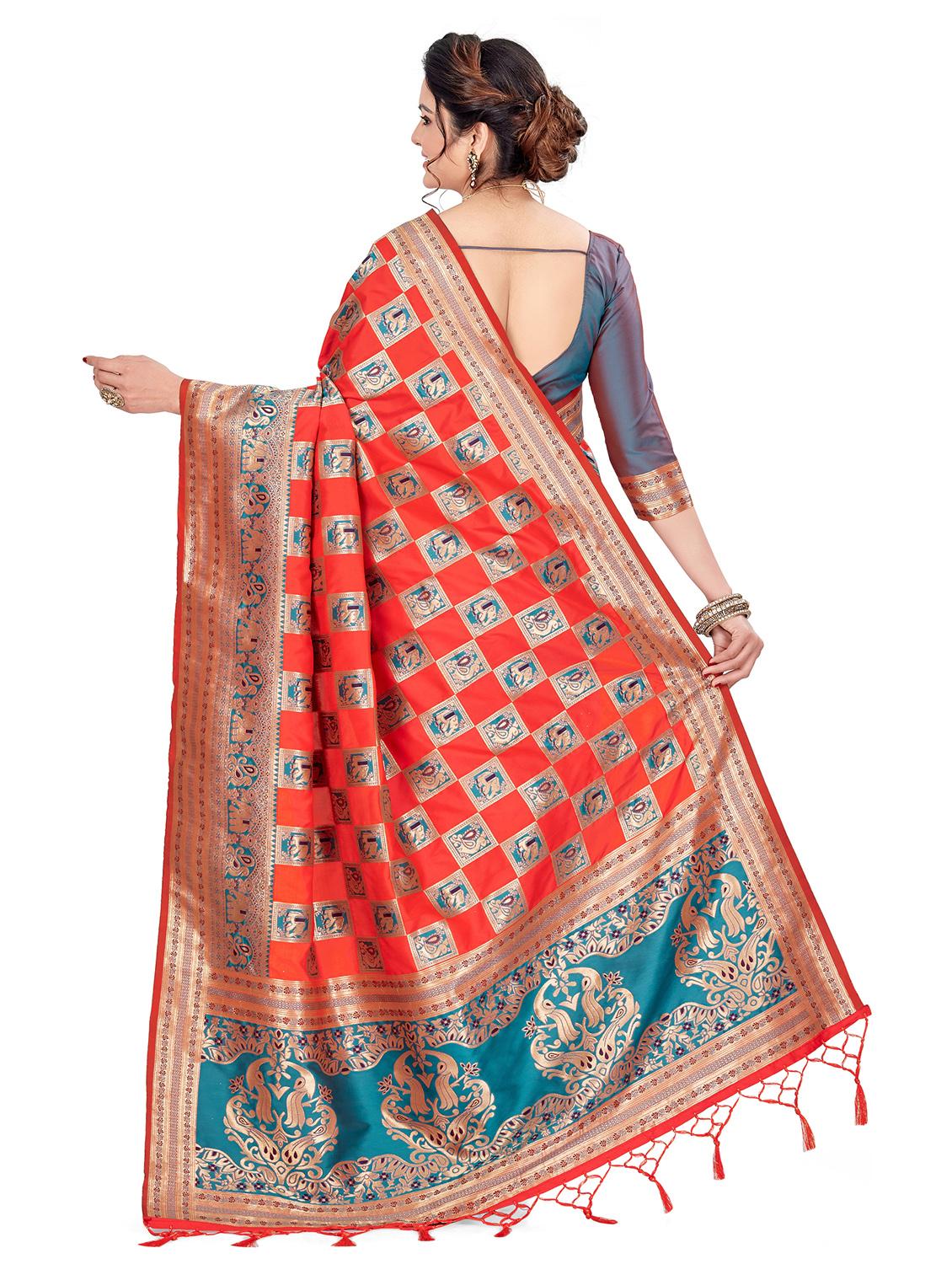 women self design banarasi saree with blouse - 21317632 -  Standard Image - 1
