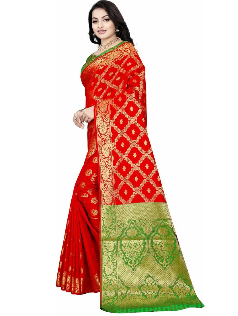 women self design banarasi saree with blouse - 21317718 -  Standard Image - 1