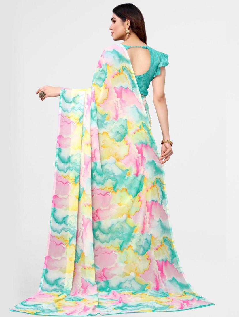 women pack of 2 printed saree with blouse - 21317745 - Standard Image - 4
