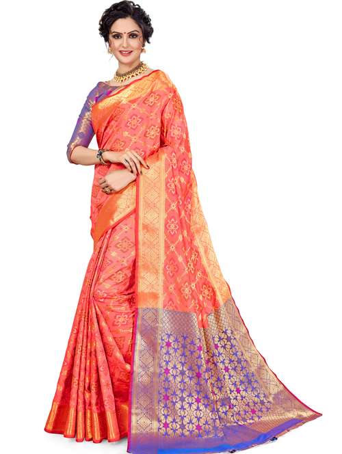 women self design banarasi saree with blouse - 21317805 -  Standard Image - 0