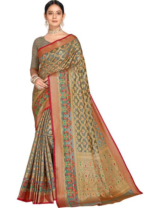 women self design banarasi saree with blouse - 21317847 - Standard Image - 0