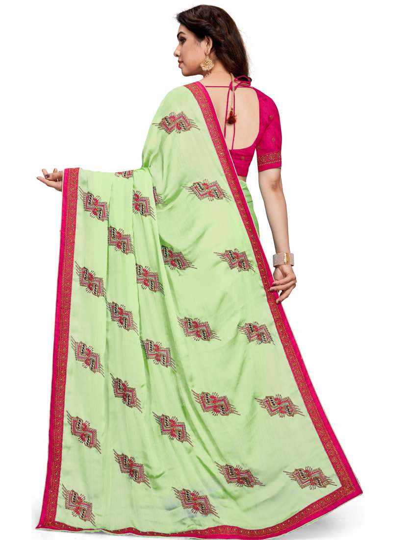 women neo mint embroidered saree with blouse - 21317861 -  Standard Image - 1