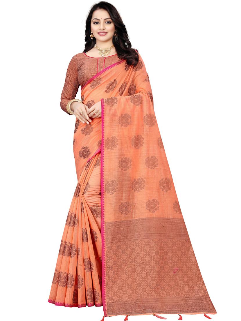 women self design handloom saree with blouse - 21317897 - Zoom Image - 0