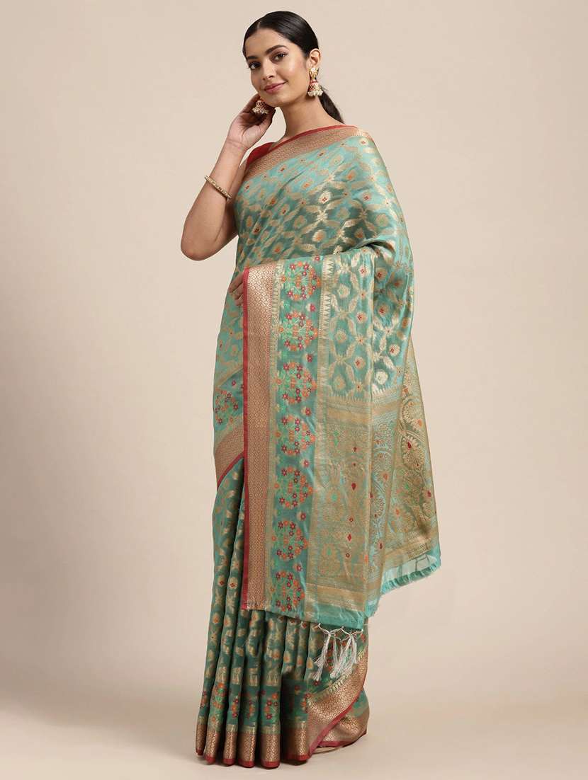 women self design banarasi saree with blouse