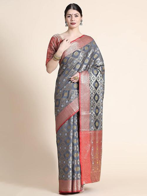 women self design patola saree with blouse - 21318079 - Standard Image - 0