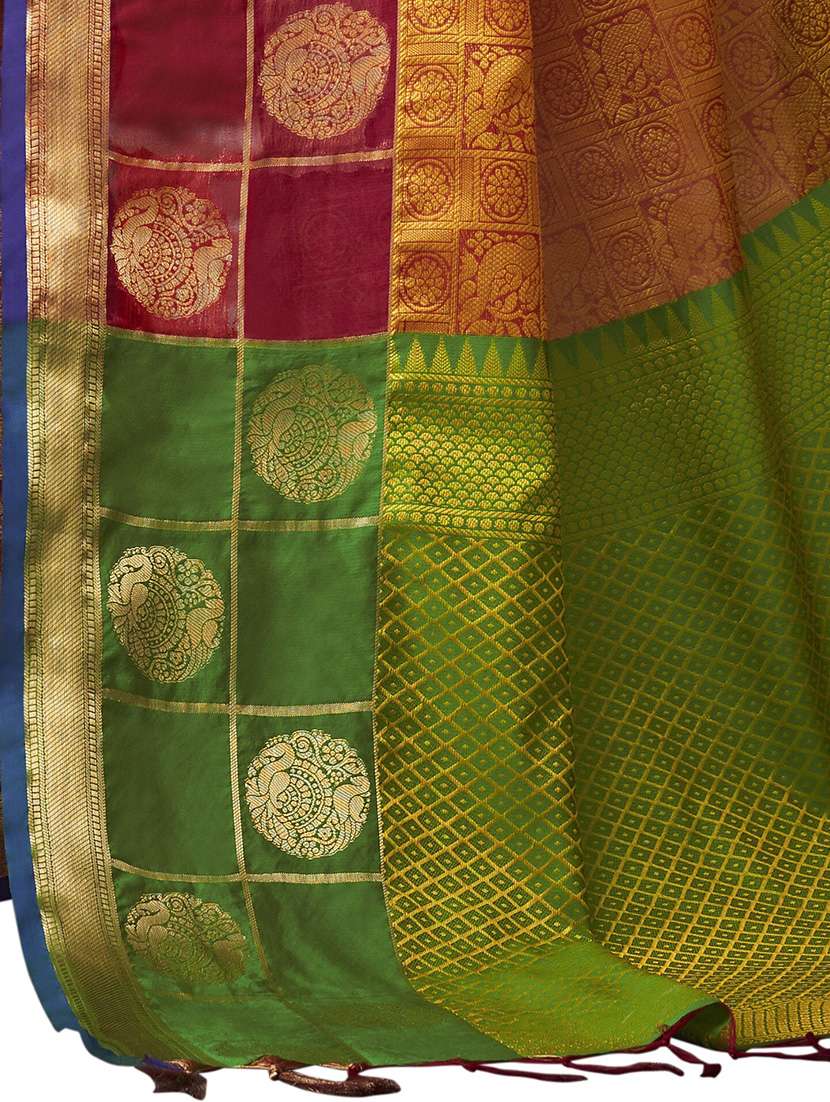women self design kanjivaram saree with blouse - 21318081 -  Standard Image - 4