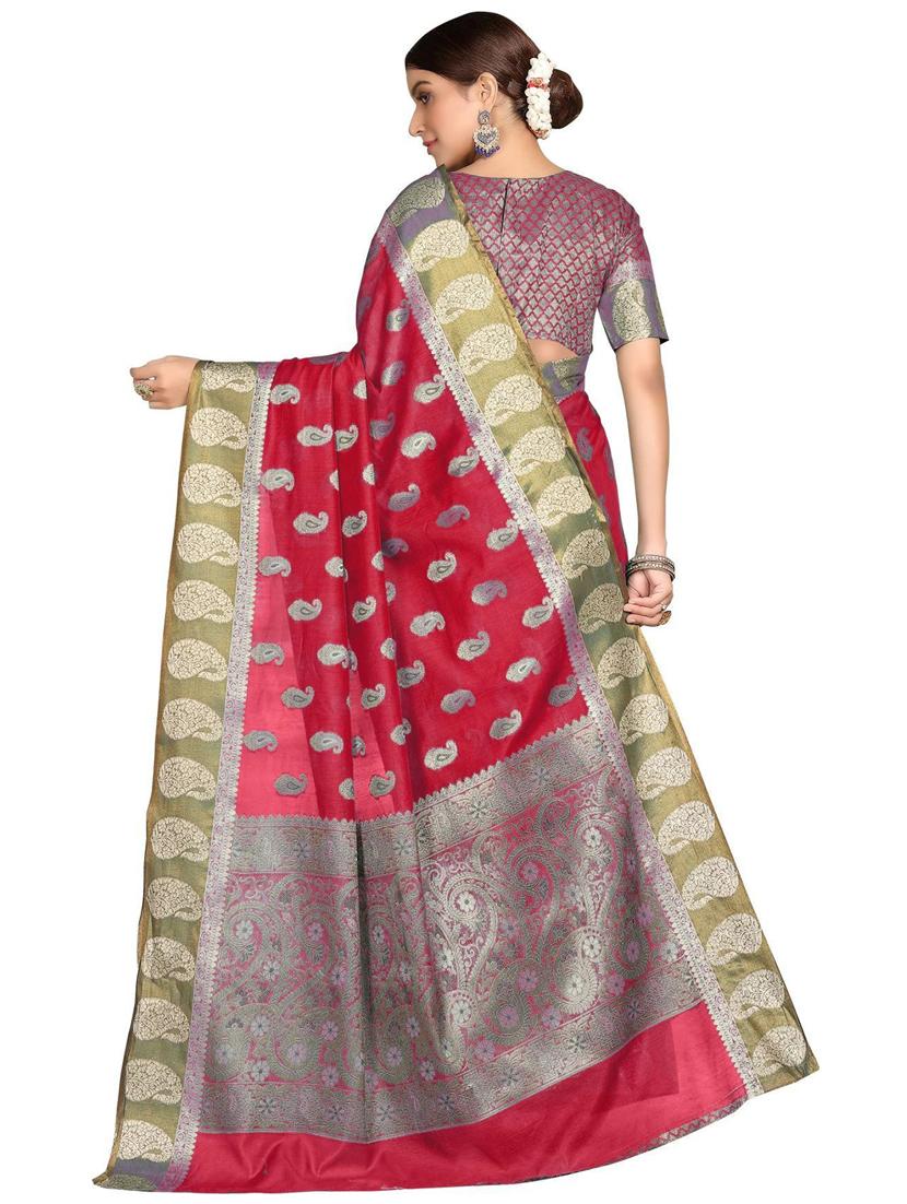 women self design handloom saree with blouse - 21318137 - Standard Image - 1