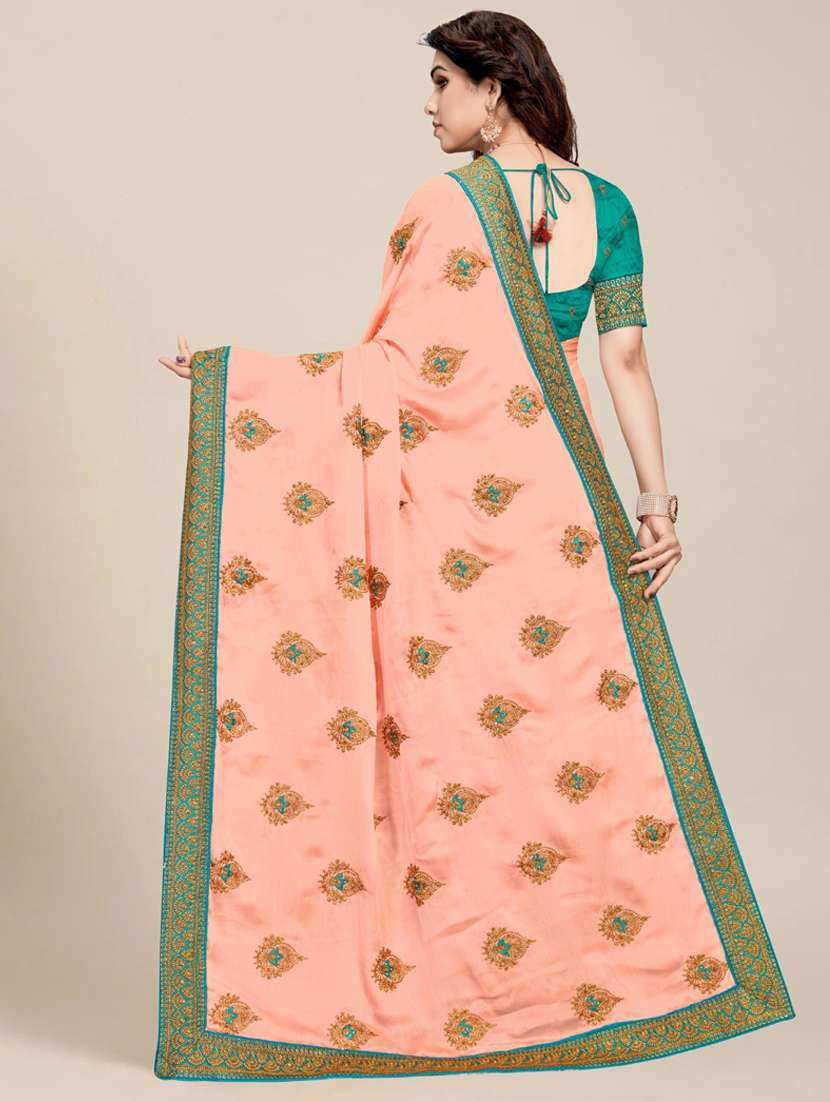 women embroidered saree with blouse - 21318261 -  Standard Image - 1