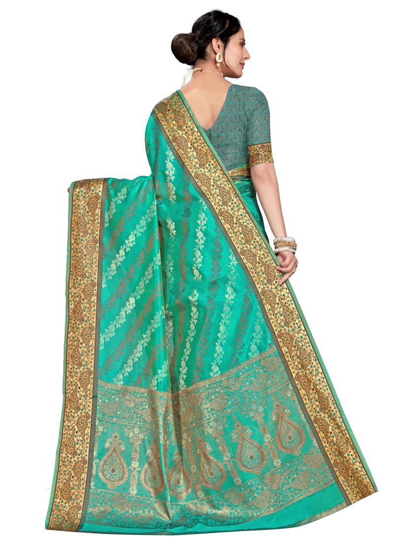women blue banarasi saree with blouse - 21318314 - Standard Image - 1