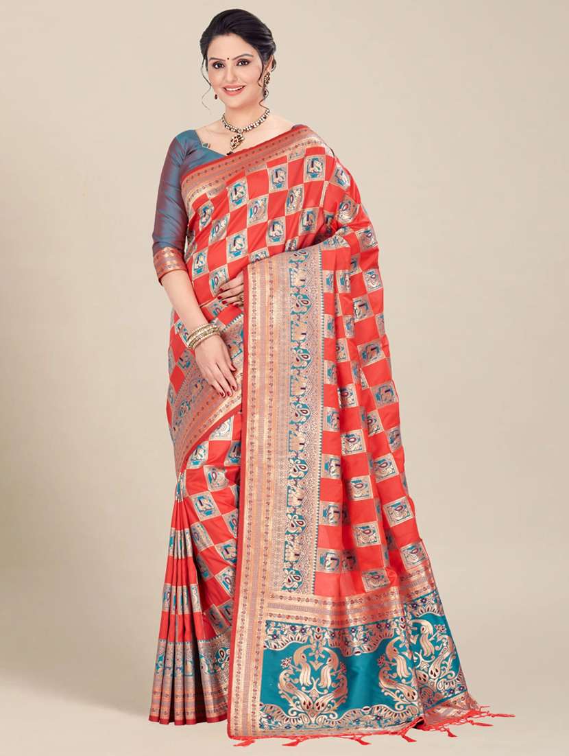 women self design paithani saree with blouse