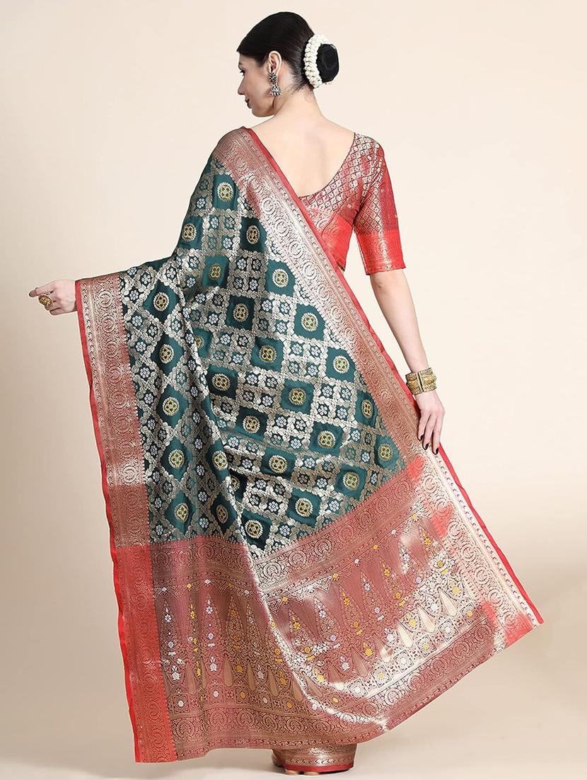 women self design patola saree with blouse - 21318330 - Standard Image - 1