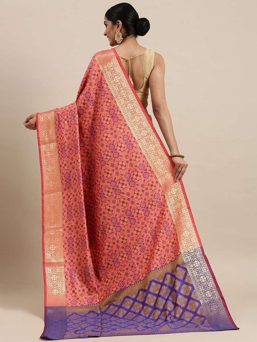women self design patola saree with blouse - 21318391 -  Standard Image - 1