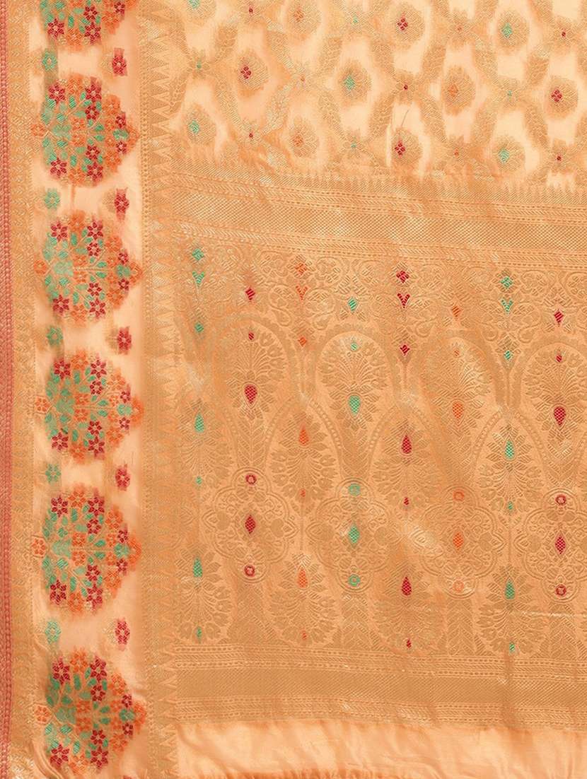 women orange banarasi saree with blouse - 21318516 -  Standard Image - 4
