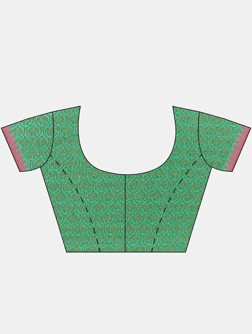 women green chanderi saree with blouse - 21318630 -  Standard Image - 1