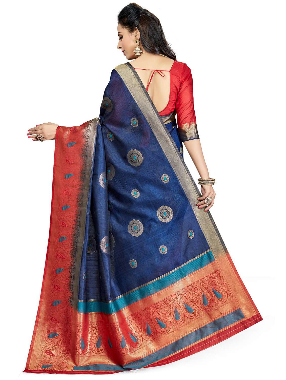 women self design kanjivaram saree with blouse - 21318688 -  Standard Image - 1