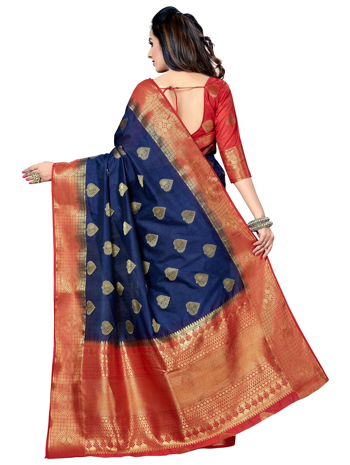 women self design kanjivaram saree with blouse - 21318691 -  Standard Image - 1