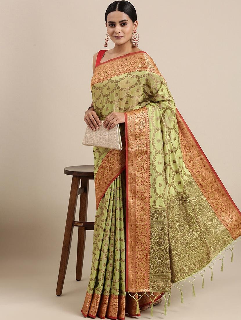 women self design banarasi saree with blouse - 21318695 -  Zoom Image - 0