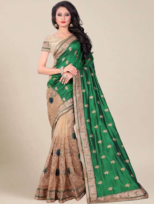 women embroidered half & half saree with blouse - 21318701 -  Standard Image - 0