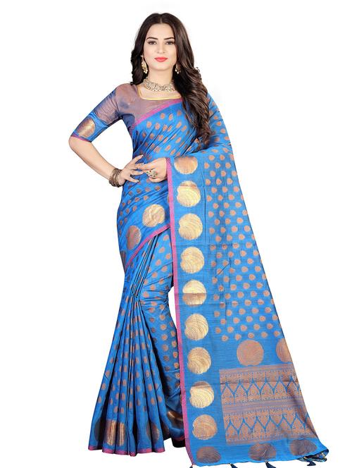 women self design handloom saree with blouse - 21318730 - Standard Image - 0