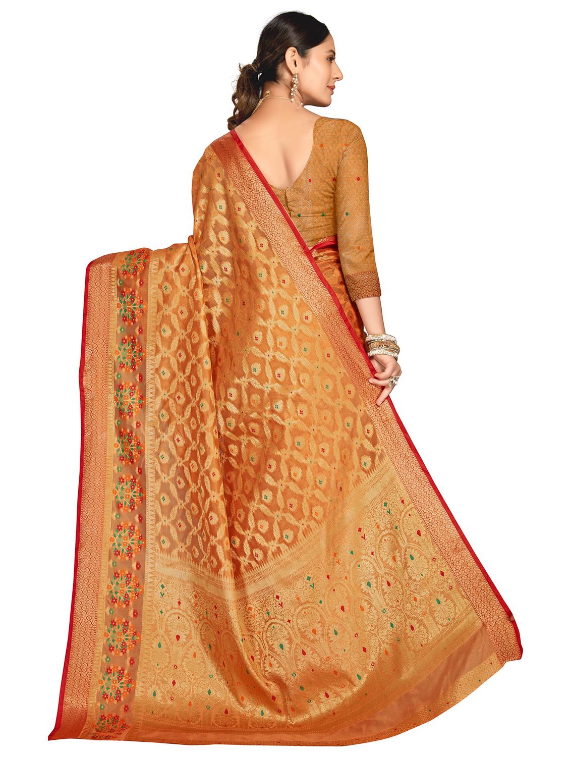 women self design zari work saree with blouse - 21318816 - Standard Image - 1