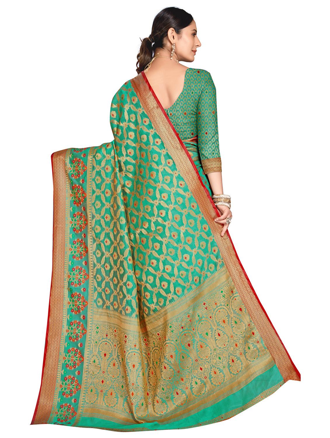 women self design banarasi saree with blouse - 21318820 - Standard Image - 1