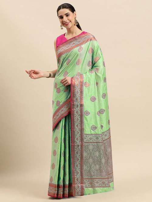 women self design zari work saree with blouse - 21318863 - Standard Image - 0