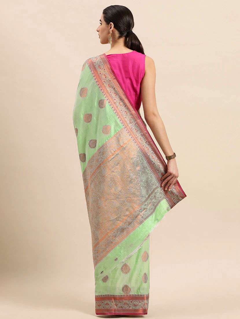 women self design zari work saree with blouse - 21318863 - Standard Image - 1