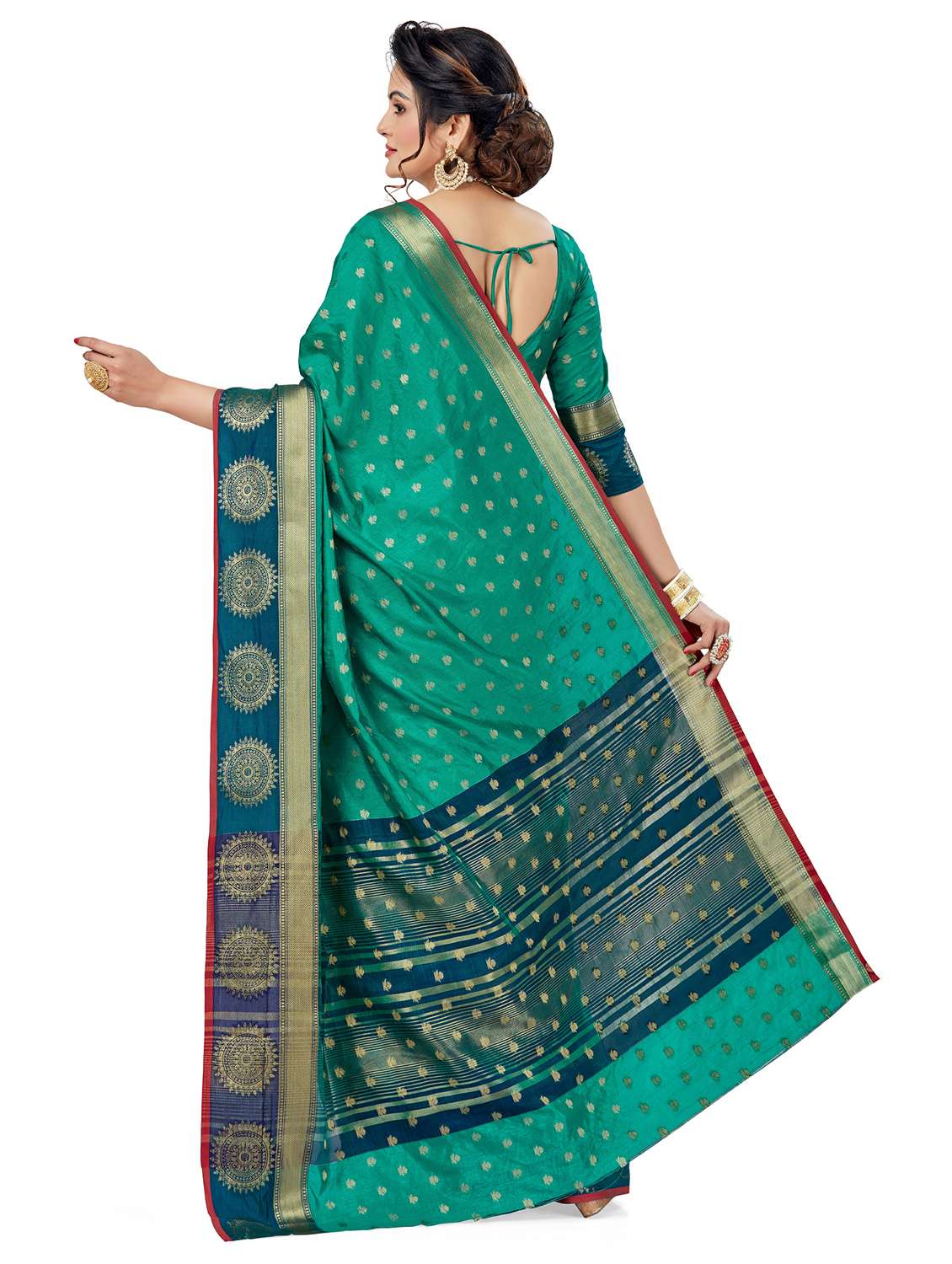 women self design zari work saree with blouse - 21318872 -  Standard Image - 1