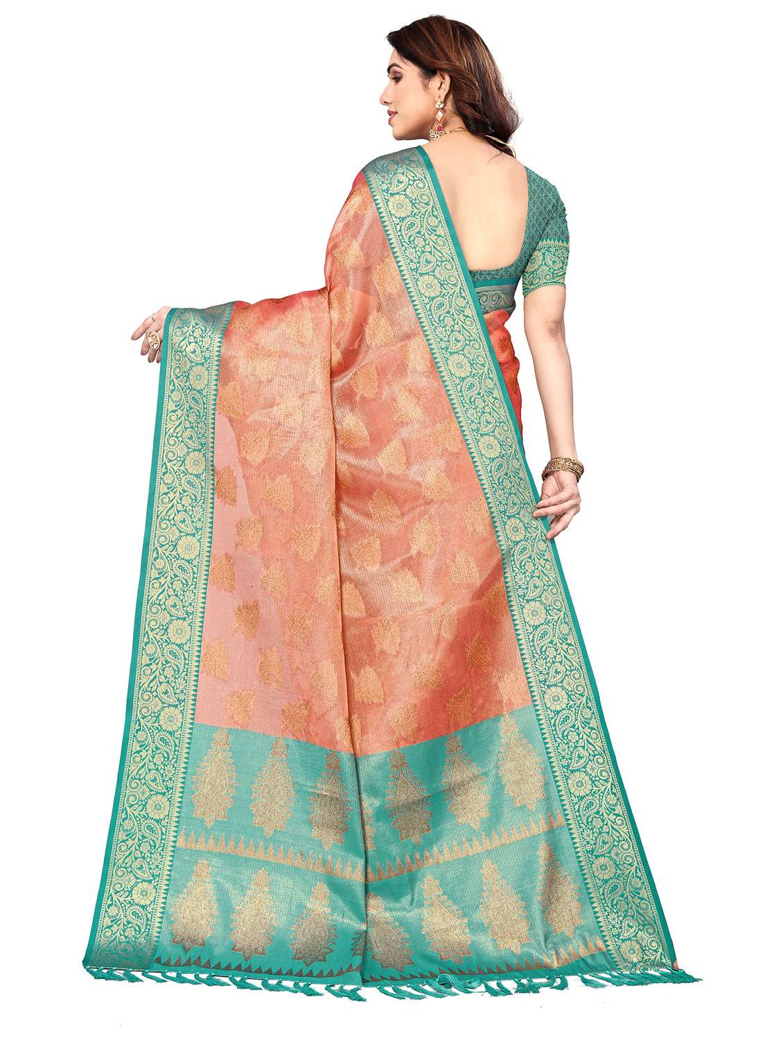 women self design zari work saree with blouse - 21318877 -  Standard Image - 1